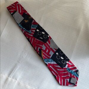 Renovati Abstract Geometric Print Silk Tie